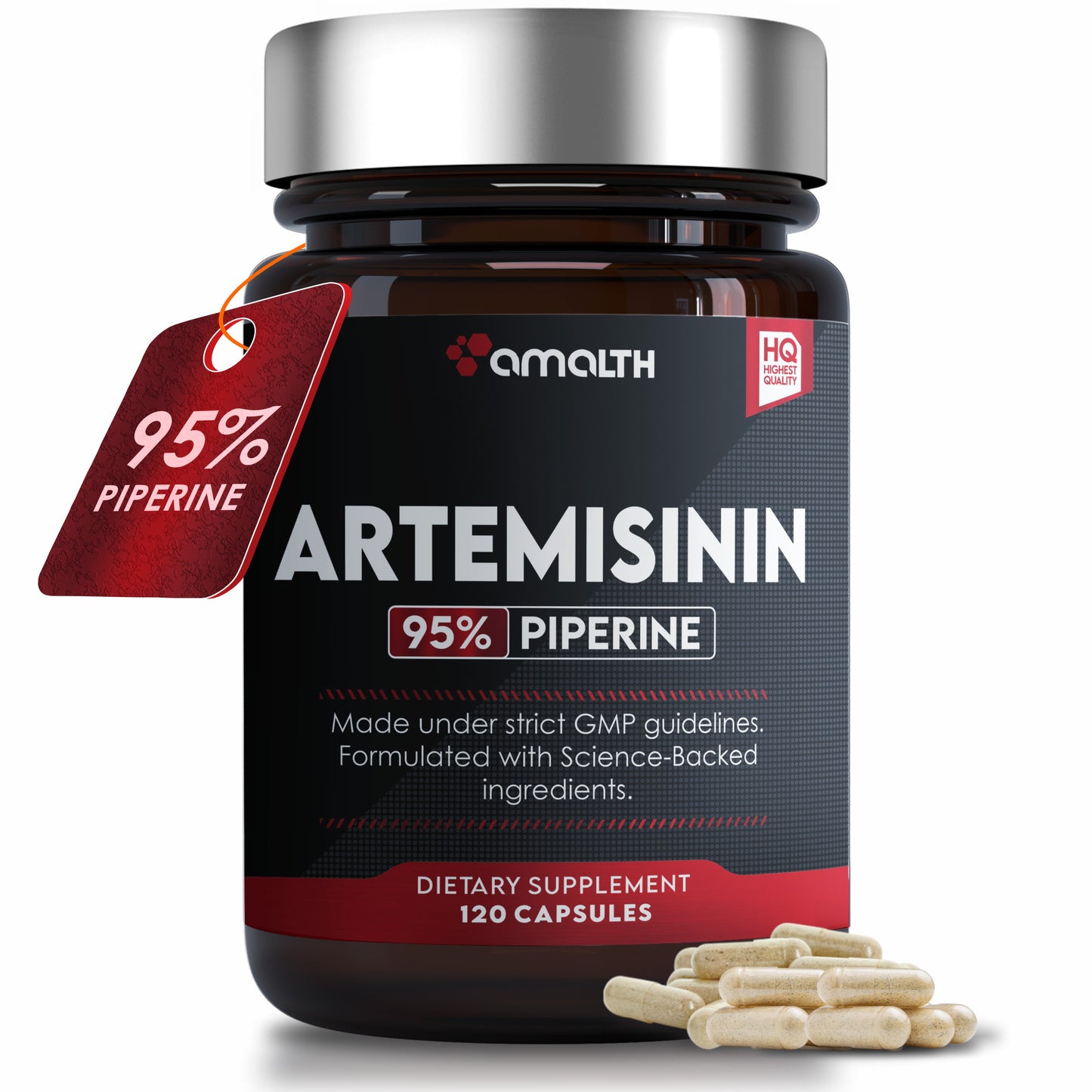 Artemisinin 95% + Piperine Extract 120 Capsules