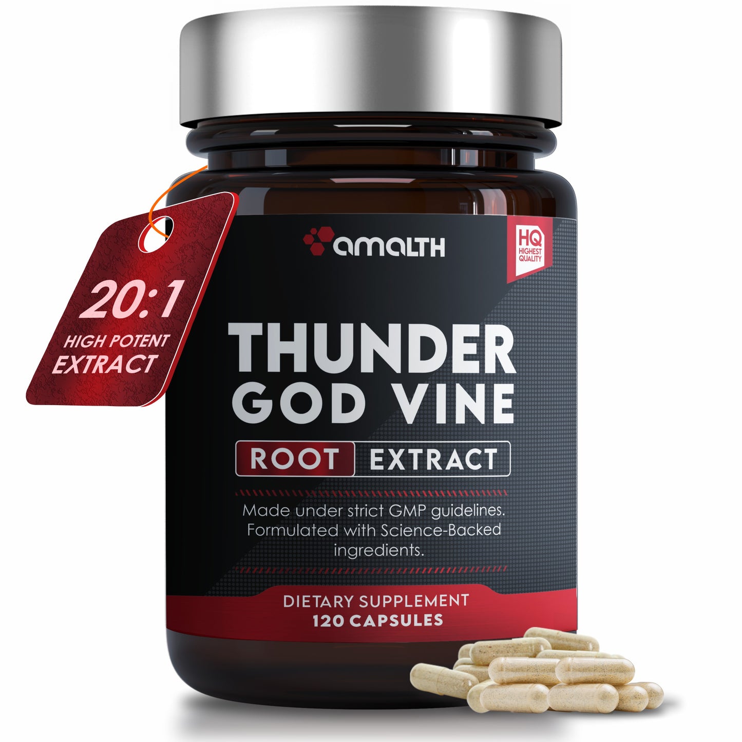 Thunder God Vine Root Extract 15:1 Supplement 120 Capsules