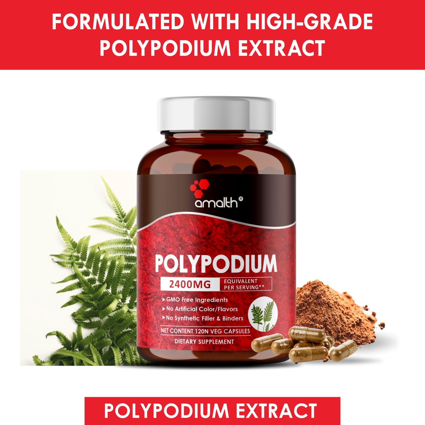 Polypodium Leucotomos Extract Powder 120 Capsules
