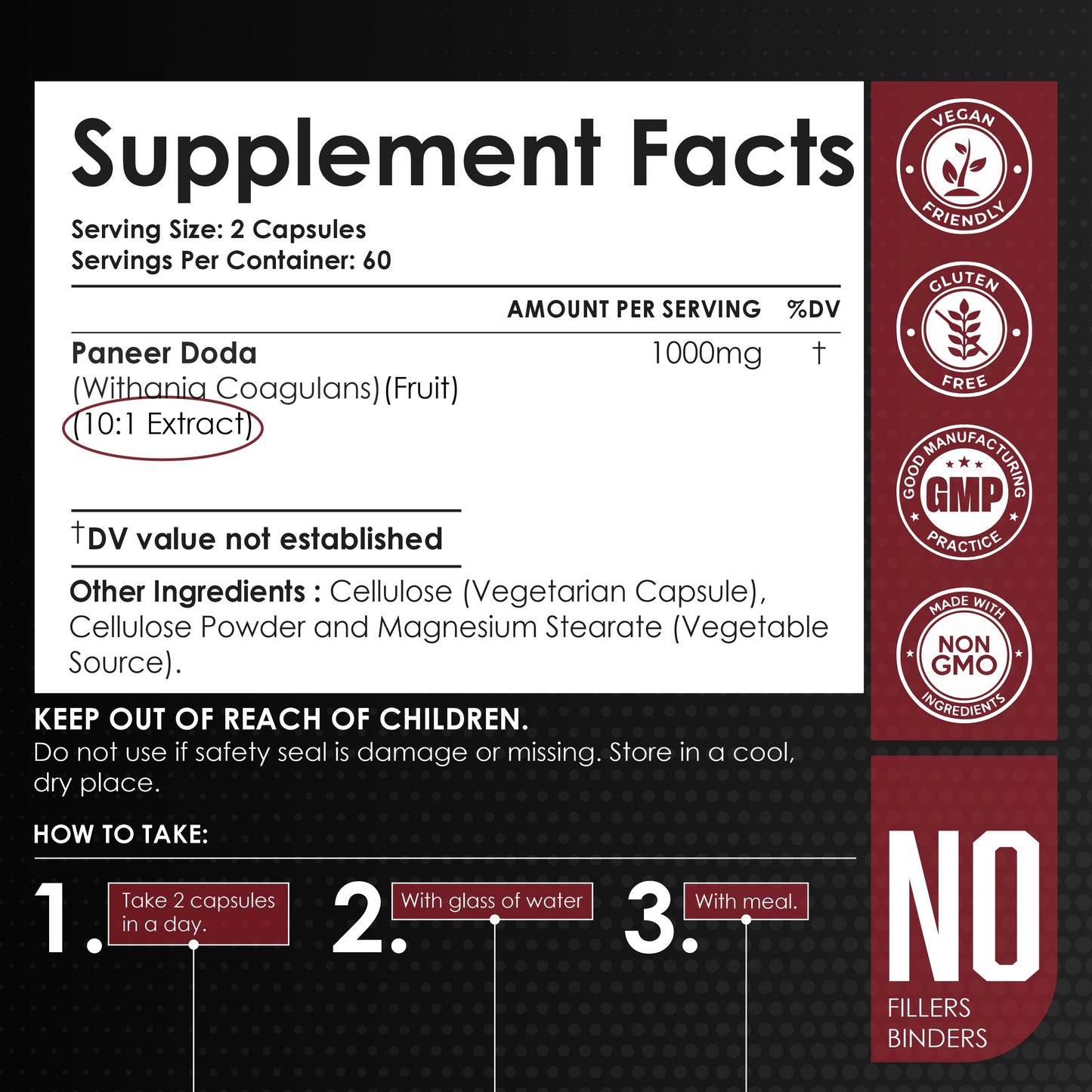 Paneer Doda Extract Powder 120 Capsules