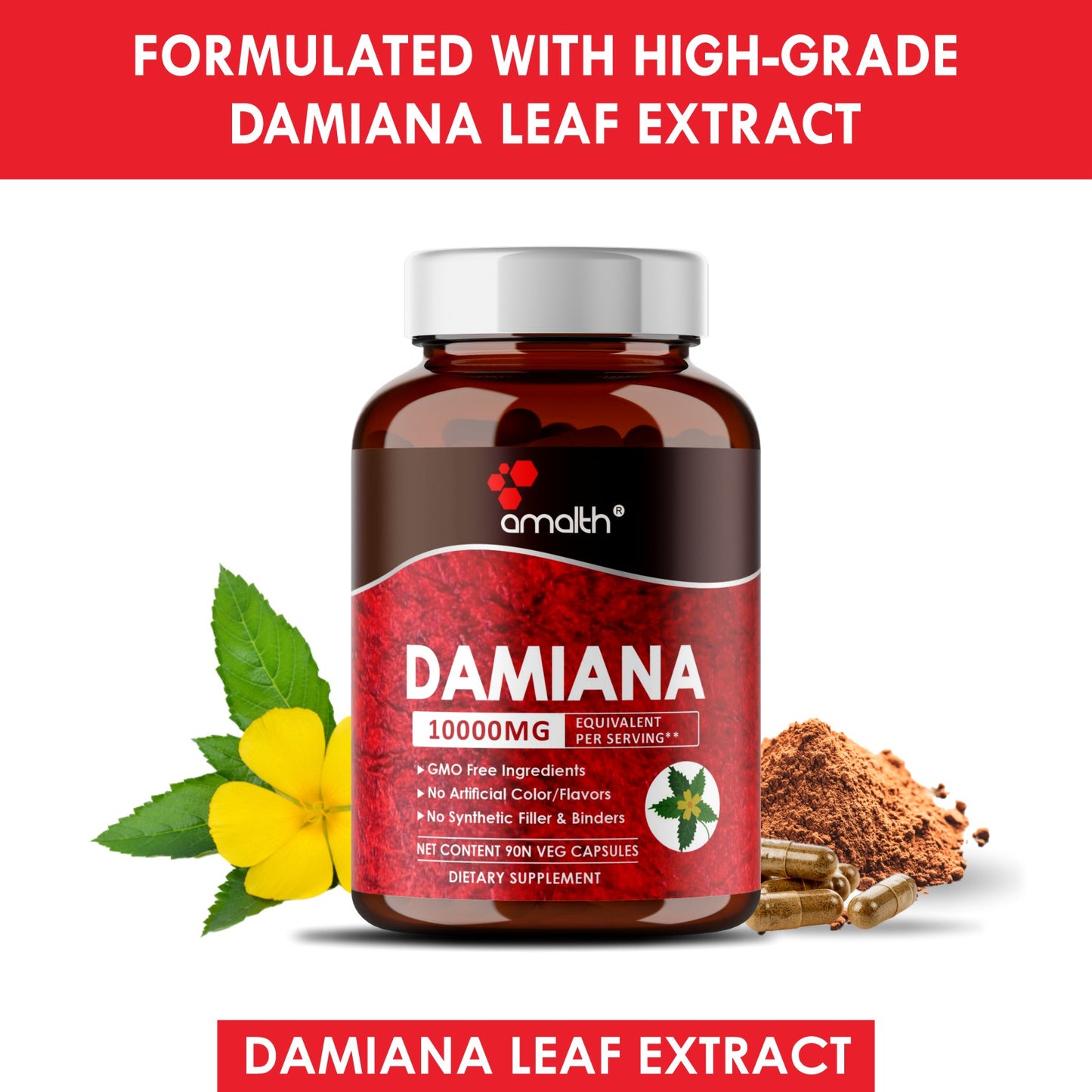Damiana Leaf Extract Powder 90 Capsules