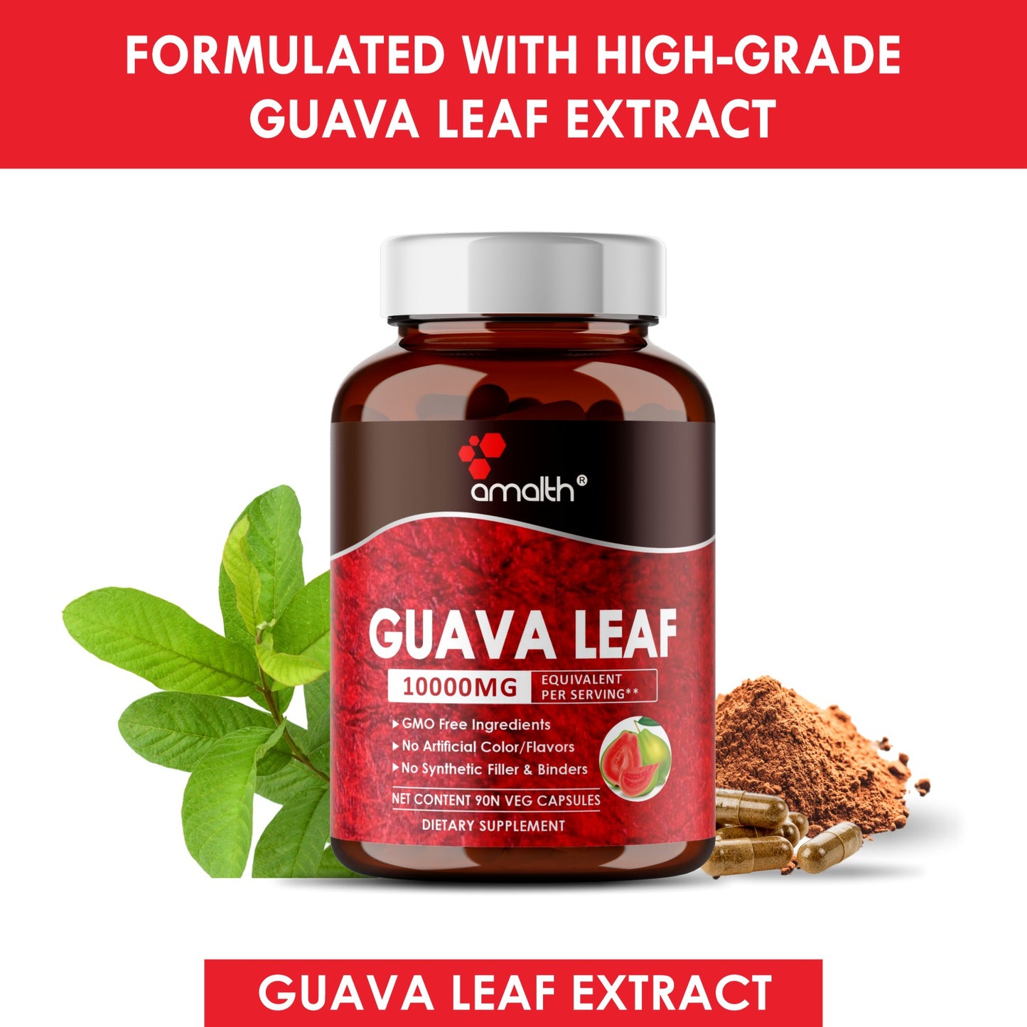 Guava Leaf Extract Powder 90 Capsules