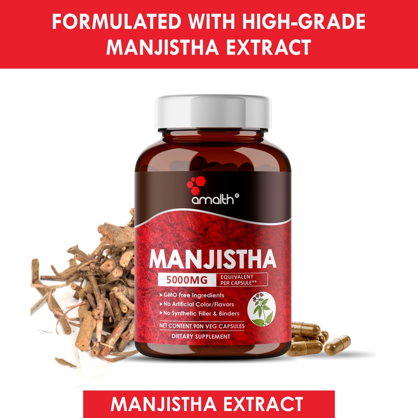 Manjistha Extract Powder 90 Capsules