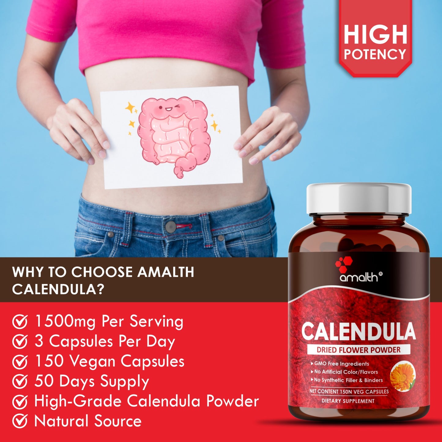 Marigold Powder 150 Capsules