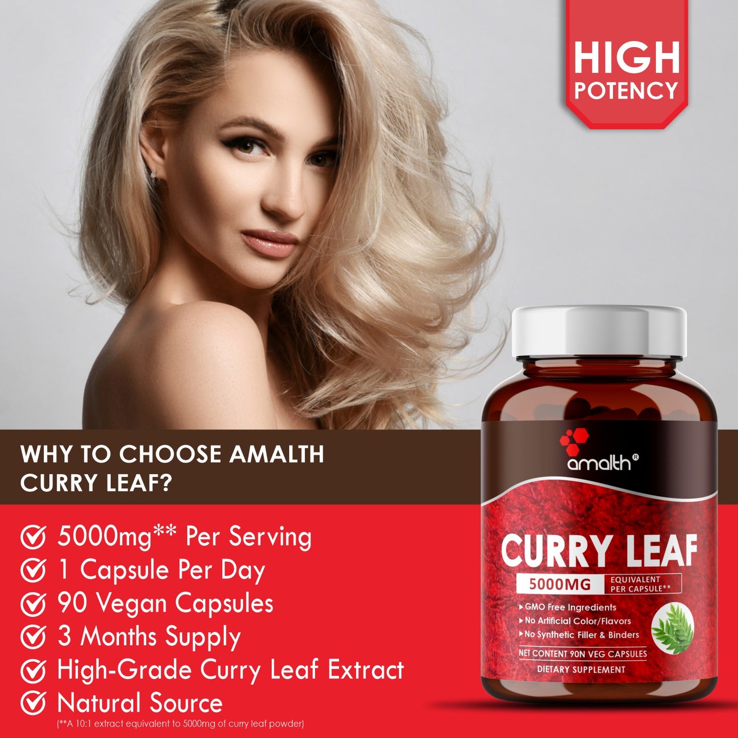 Curry Leaf Extract Powder 90 Capsules