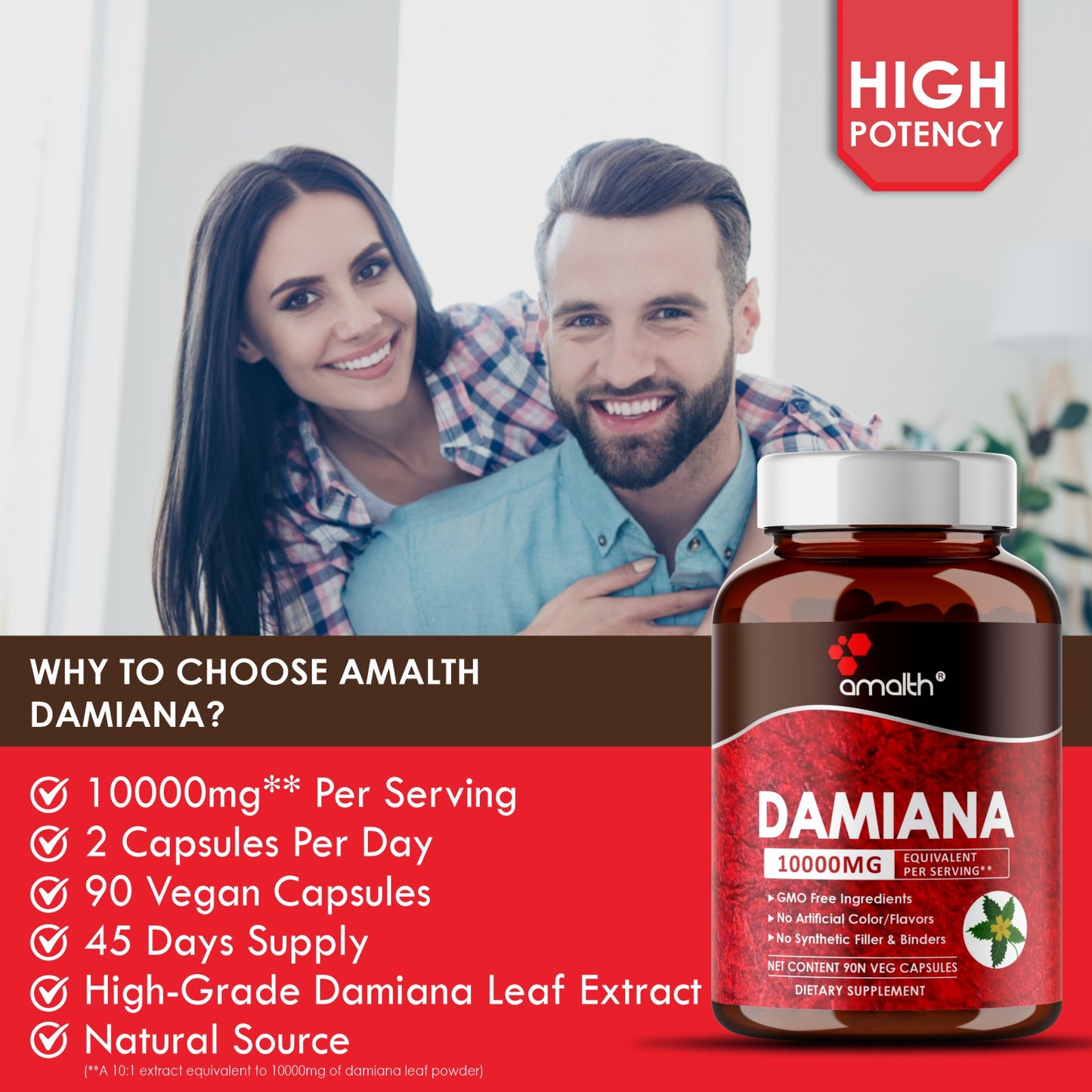Damiana Leaf Extract Powder 90 Capsules