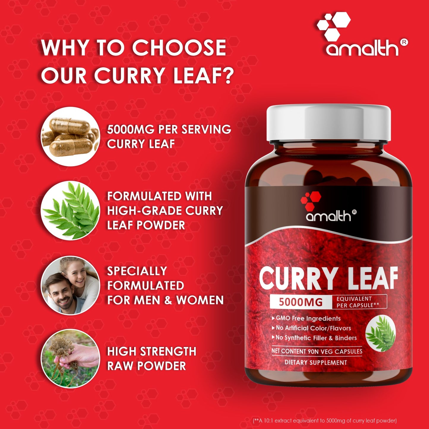 Curry Leaf Extract Powder 90 Capsules