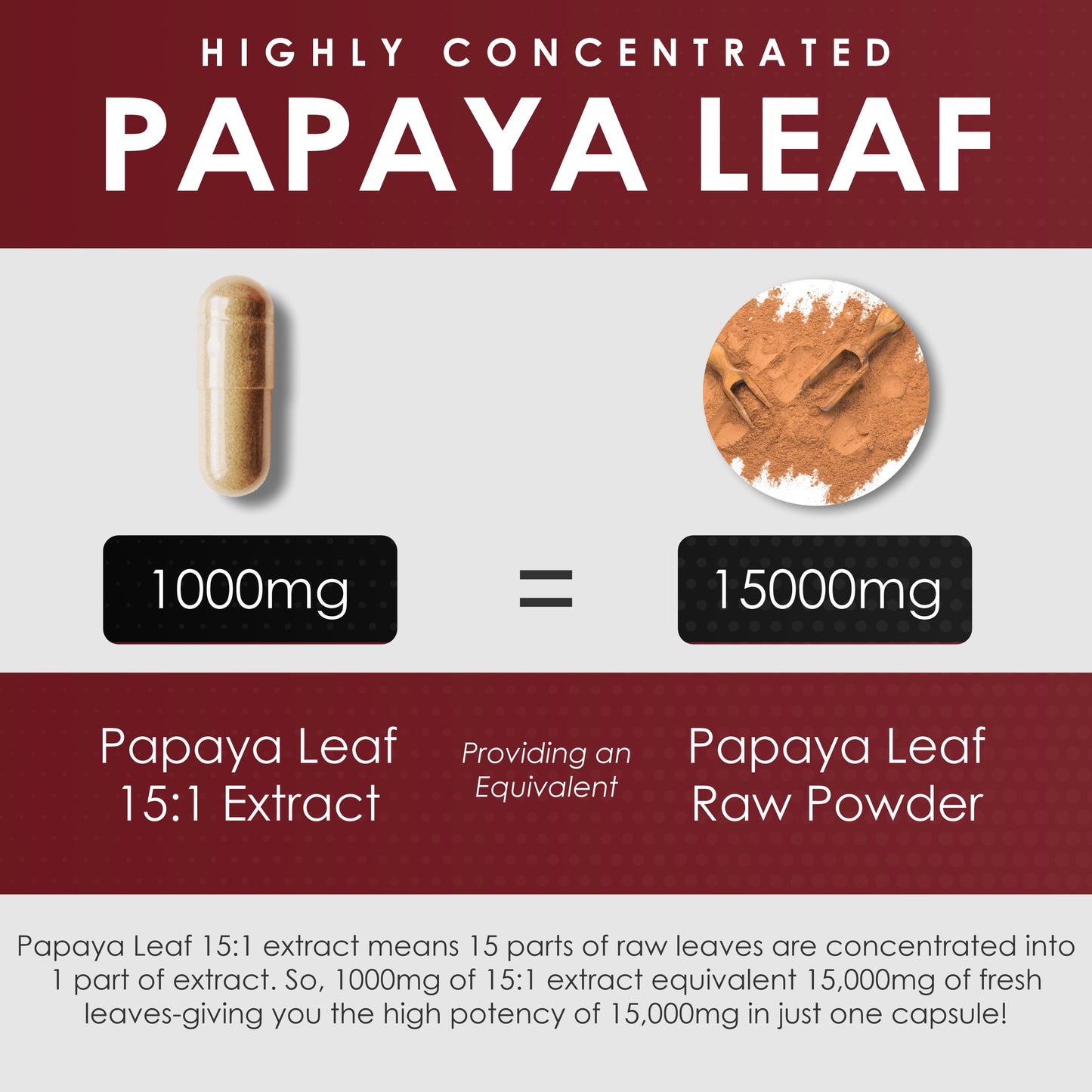 Papaya Leaf Extract Digestive Enzymes 120 Veg Capsules