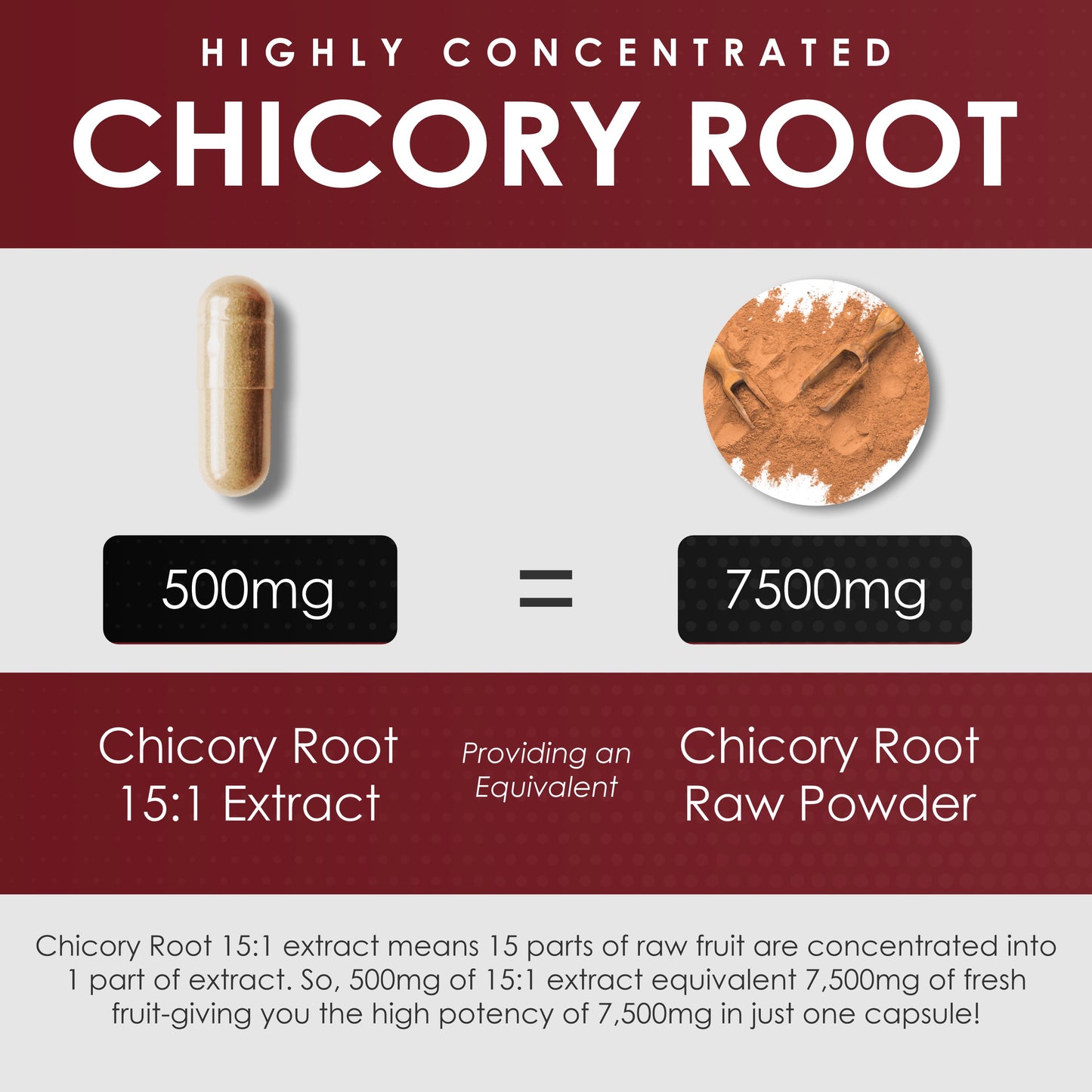 Chicory Extract Powder 120 Veg Capsule