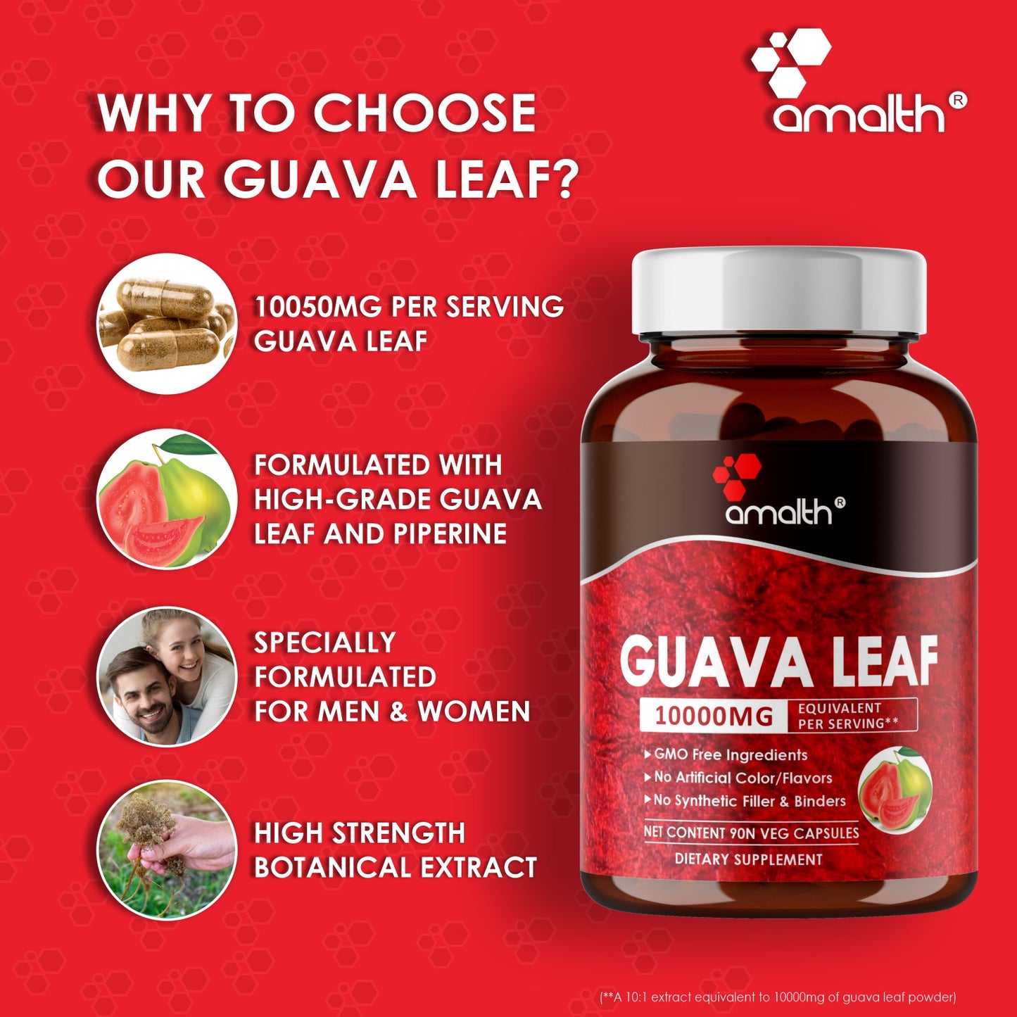Guava Leaf Extract Powder 90 Capsules