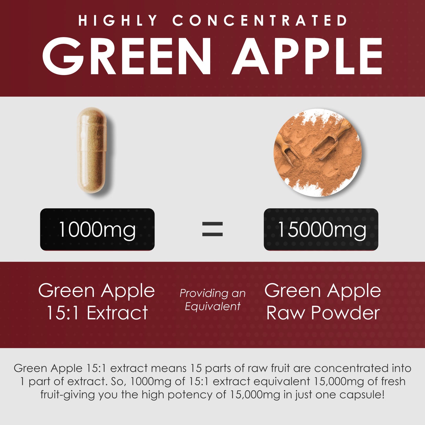 Green Apple Extract Powder 120 Capsules