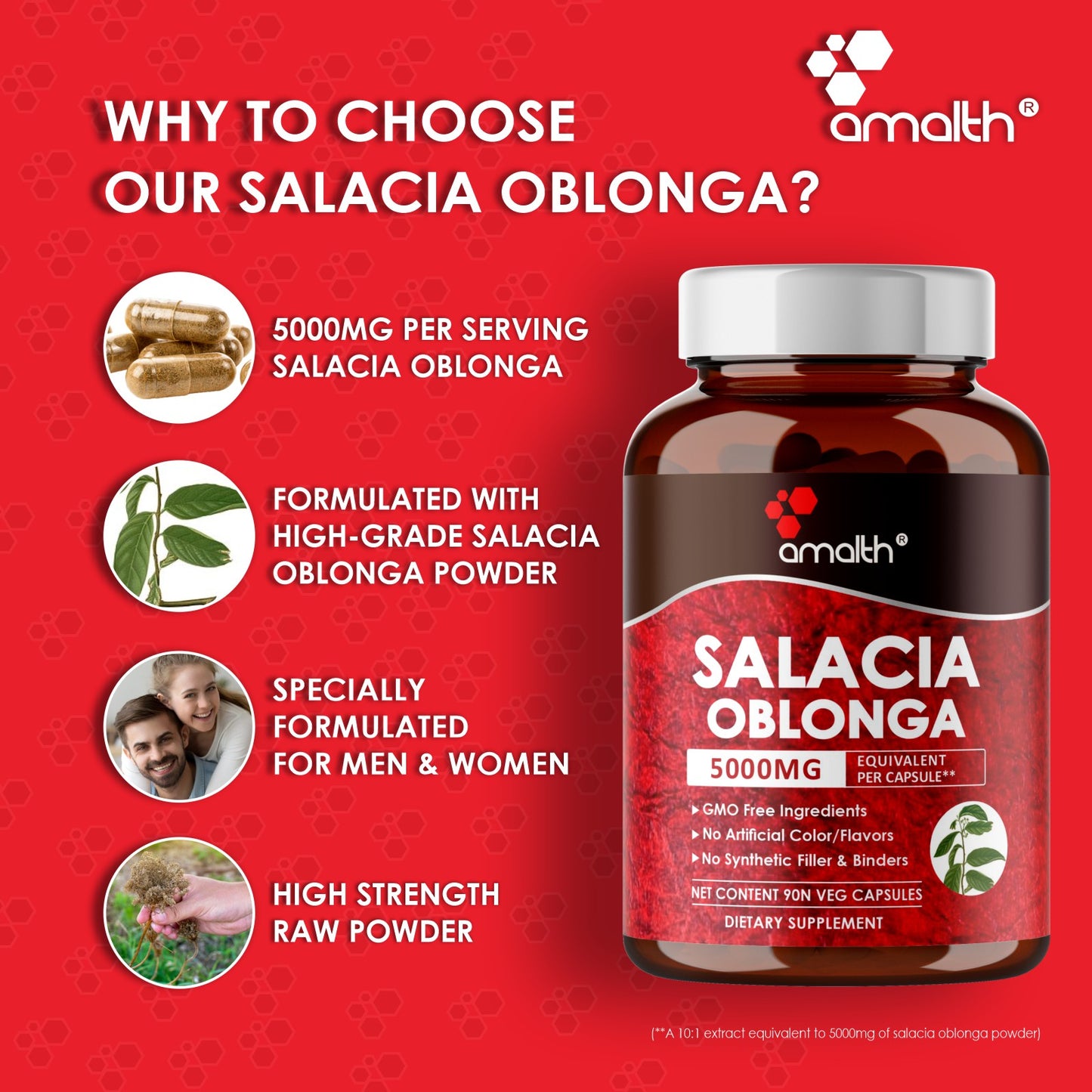 Salacia Oblonga Extract Powder 90 Capsules