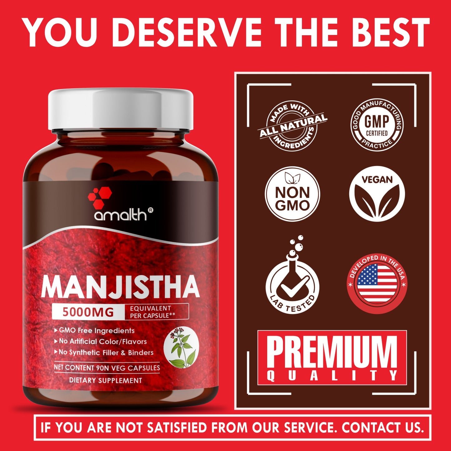 Manjistha Extract Powder 90 Capsules