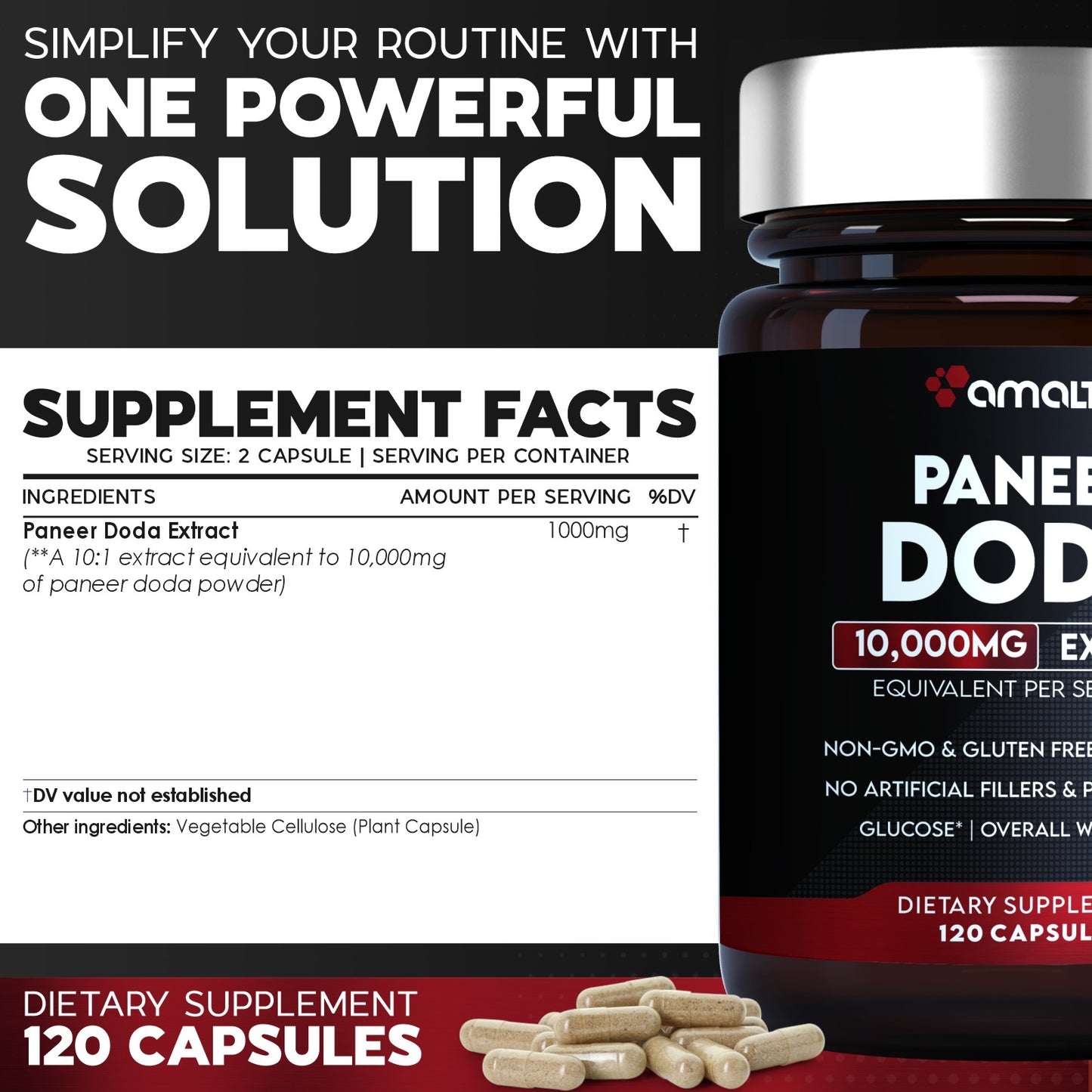 Paneer Doda Extract Powder 120 Capsules