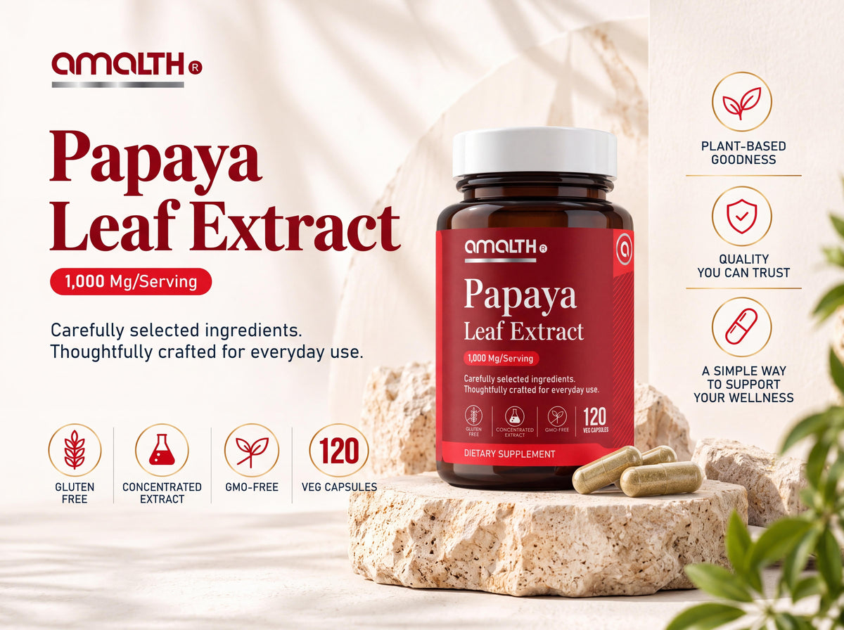 Papaya Leaf Extract Capsules 1,000mg (10:1) - 120 Veg Capsules | Carica Papaya