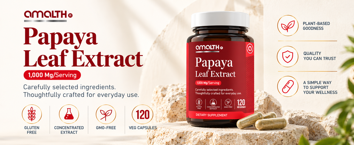 Papaya Leaf Extract Capsules 1,000mg (10:1) - 120 Veg Capsules | Carica Papaya