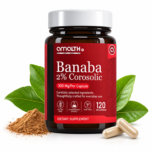 Banaba Leaf Extract 2% Corosolic Acid 120 Veg Capsules
