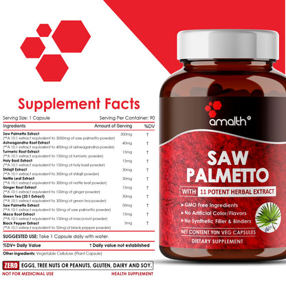 Saw Palmetto Extract Powder 90 Capsule