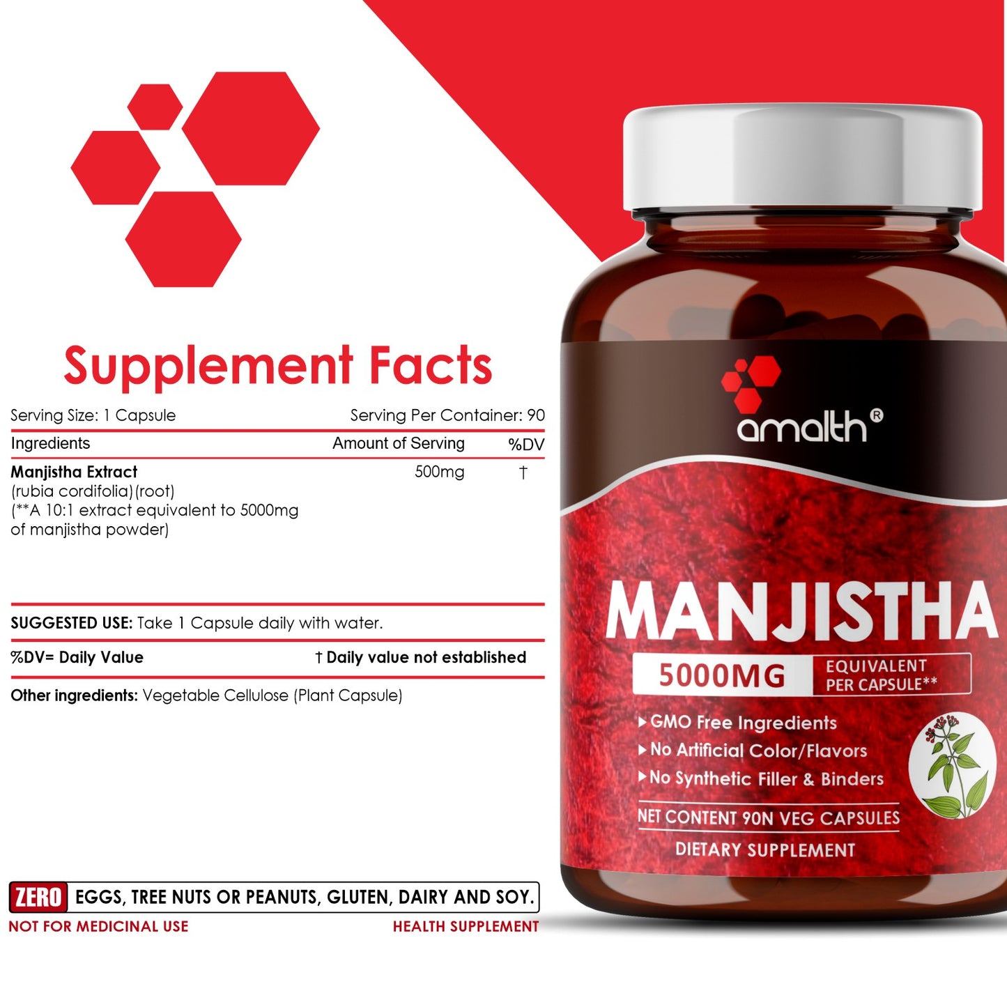 Manjistha Extract Powder 90 Capsules