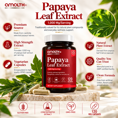 Papaya Leaf Extract Digestive Enzymes 120 Veg Capsules