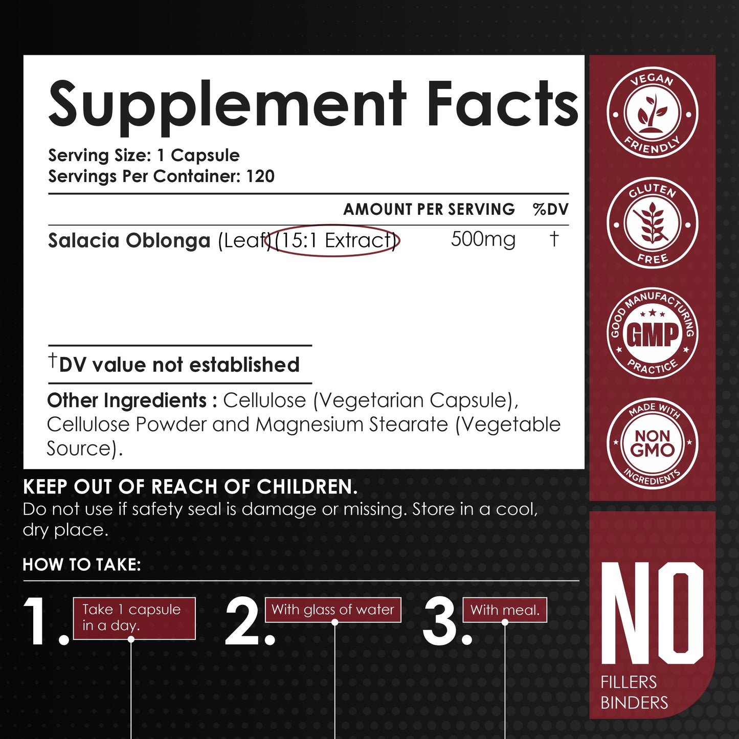 Salacia Oblonga Extract Powder 120 Capsules
