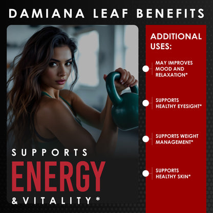 Damiana Leaf Extract Powder 120 Capsules