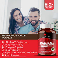 Damiana Leaf Extract Powder 90 Capsules