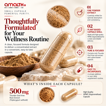 Amalth Thunder God Vine Root Extract product highlights