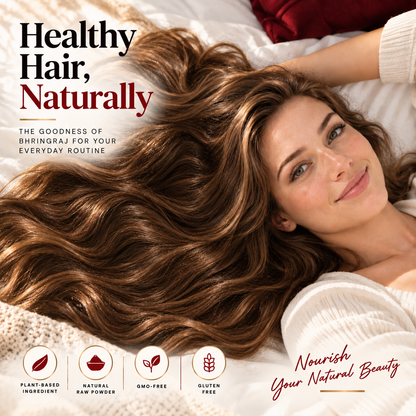 Lifestyle photo with Amalth Bhringraj Leaf Powder