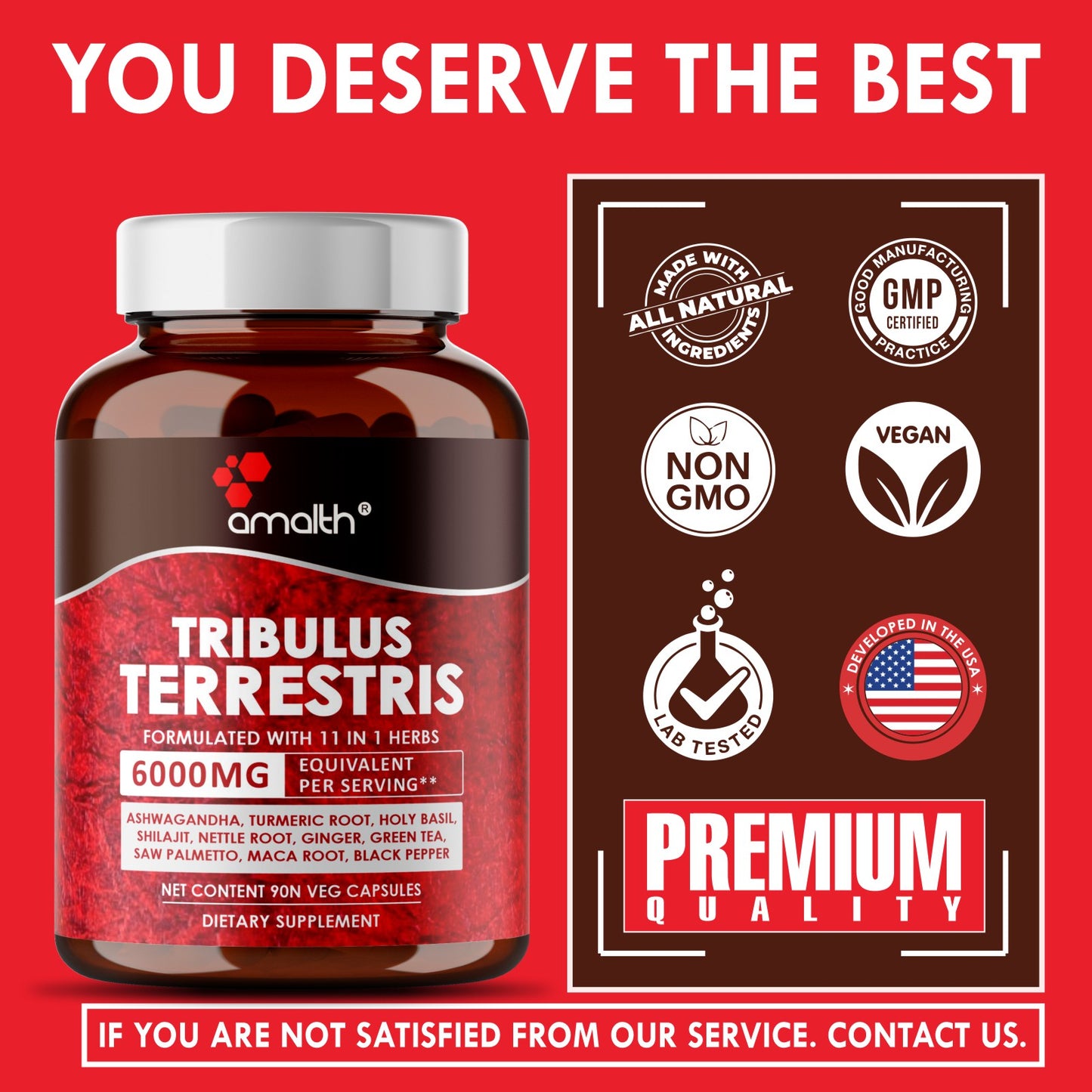Tribulus Terrestris Plus Extract Powder 90 Capsules