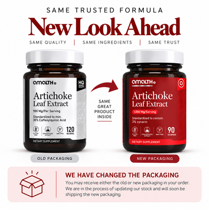 Amalth Artichoke Leaf Extract old and new bottle packaging, same formula