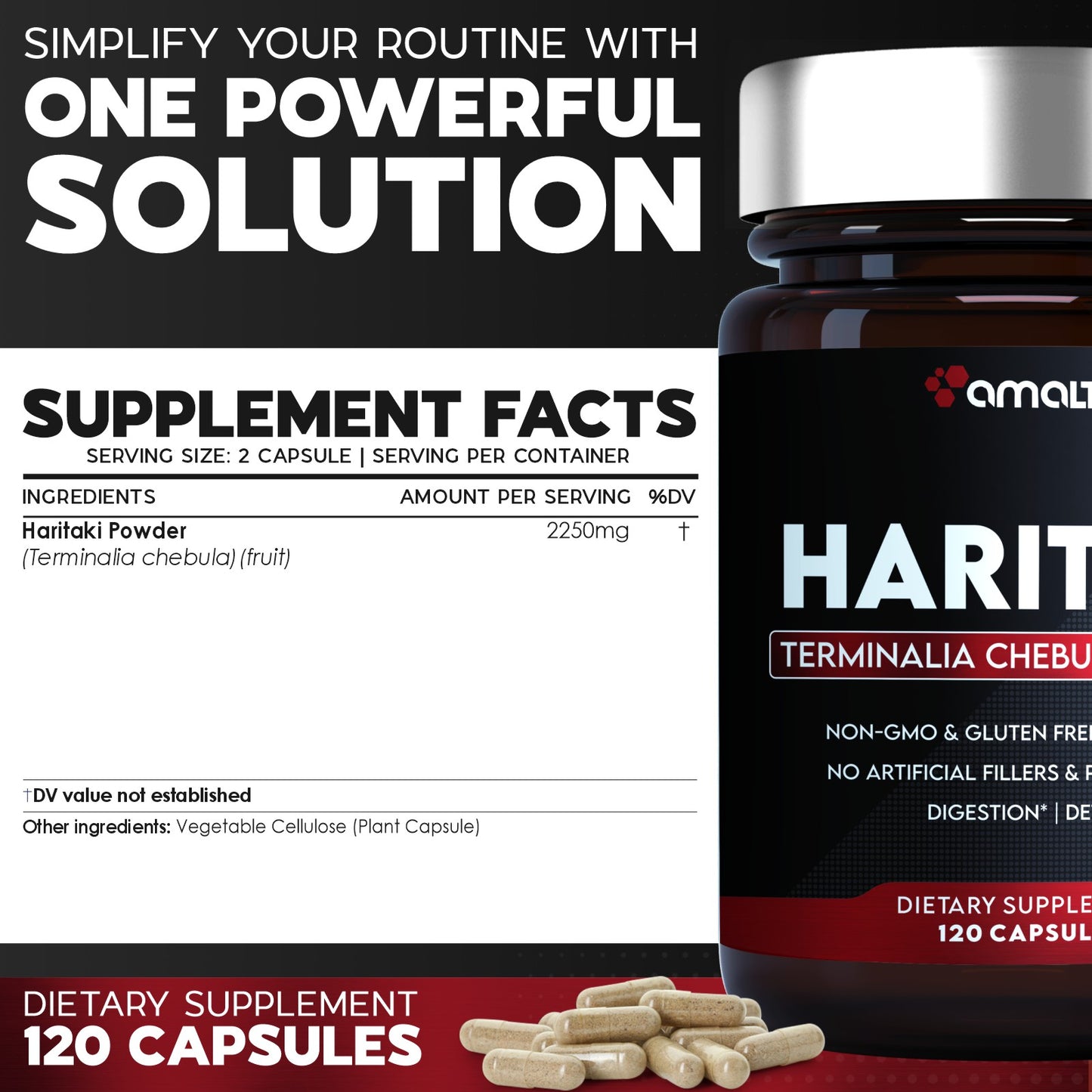 Haritaki Powder 120 Capsules