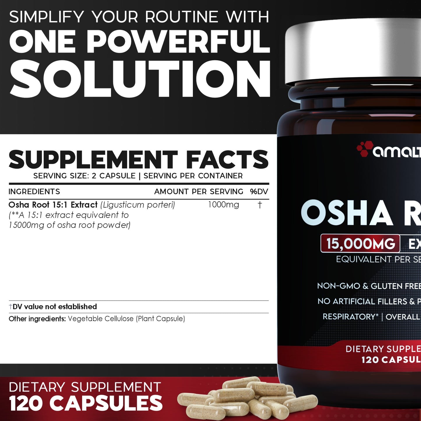 Osha Root Extract Powder 120 Capsules